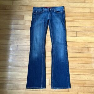 Guess Jeans Foxy Flare Low Rise Medium Wash Stretch Denim Blue C8159 Size 27